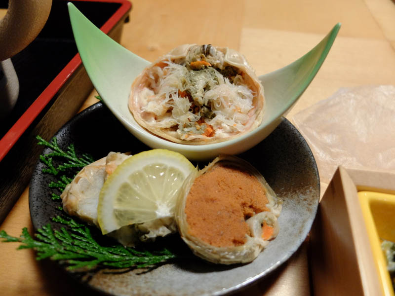 ホテルの旬の蟹会席料理