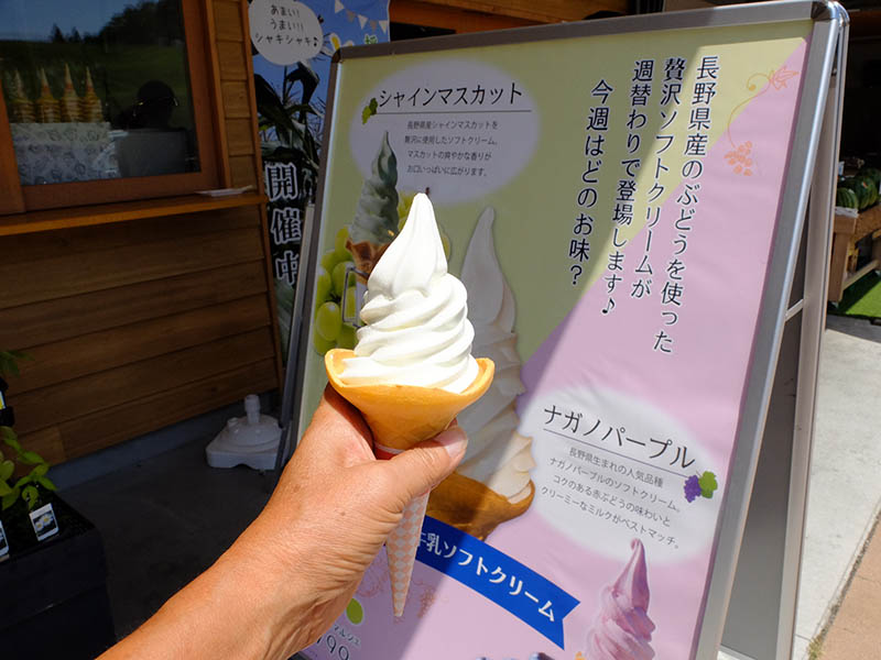 道の駅でソフトクリーム