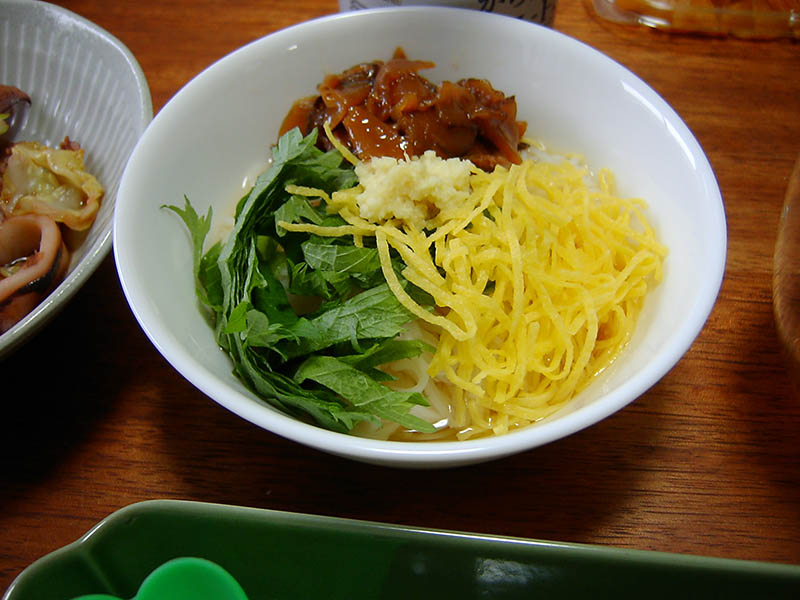 焼き鯖とぶっかけそうめん