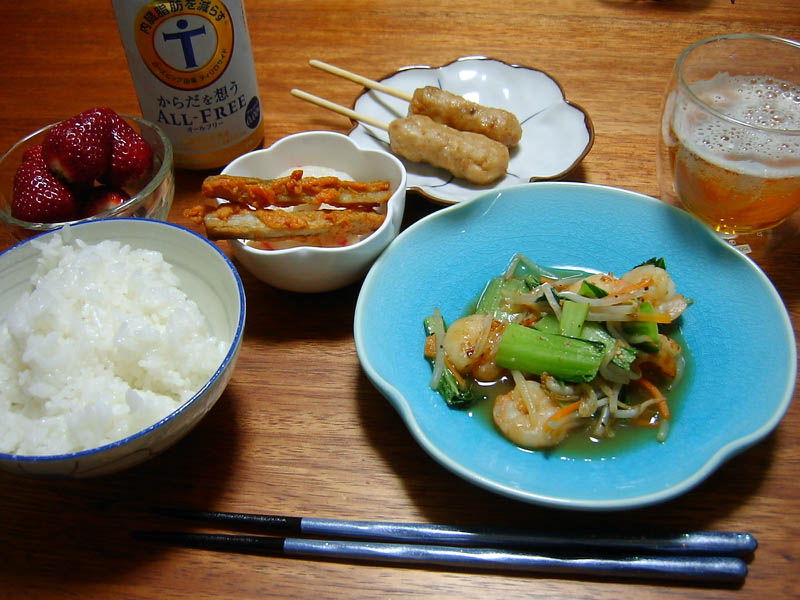 えびとチンゲン菜のうま塩炒め