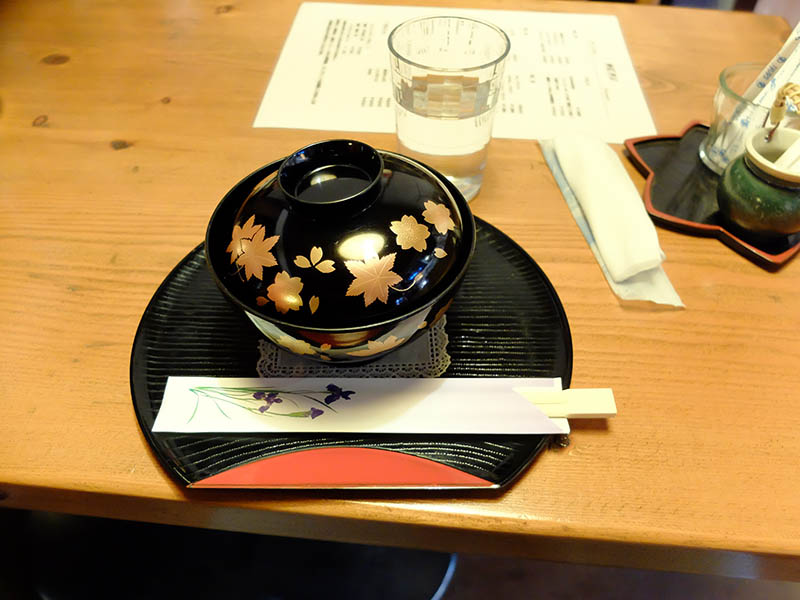 古民家カフェで白玉ぜんざい