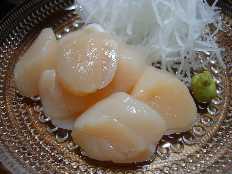 帆立貝柱のお造り