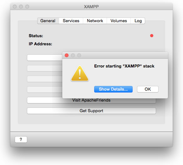 Error starting "XAMPP" stack