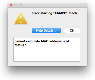 cannot calculate MAC address: exit status 1