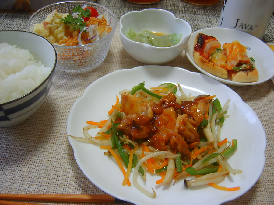 味噌だれチキンのせ野菜