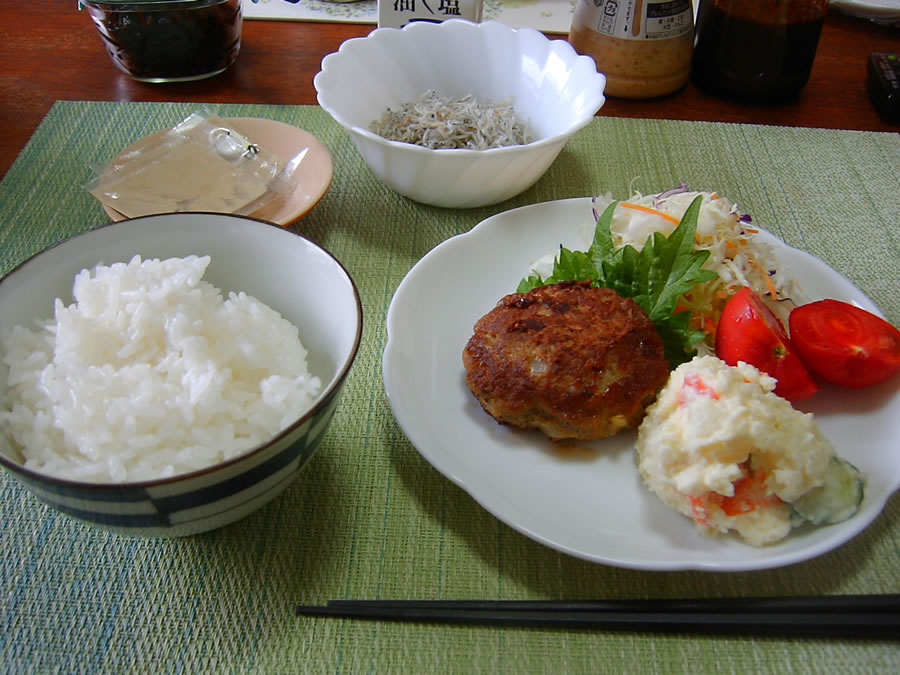 ハンバーグとポテトサラダ