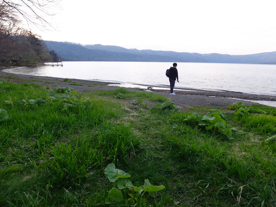 屈斜路湖の湖畔