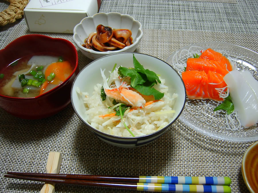 蟹の炊き込みご飯