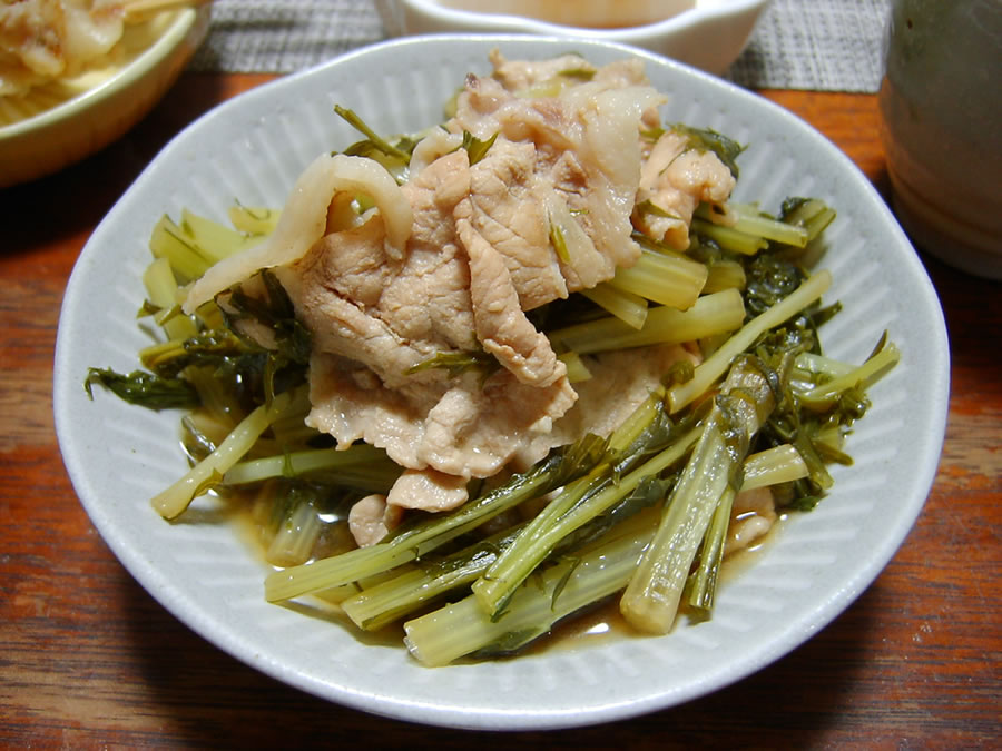 豚肉と水菜のハリハリ煮