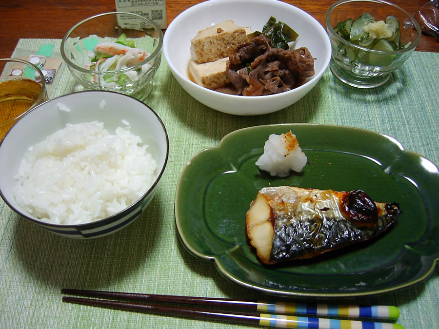 焼き鯖とすき焼き