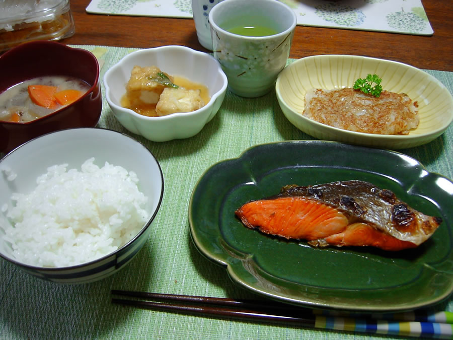 焼き鮭と山芋のバンバン焼き