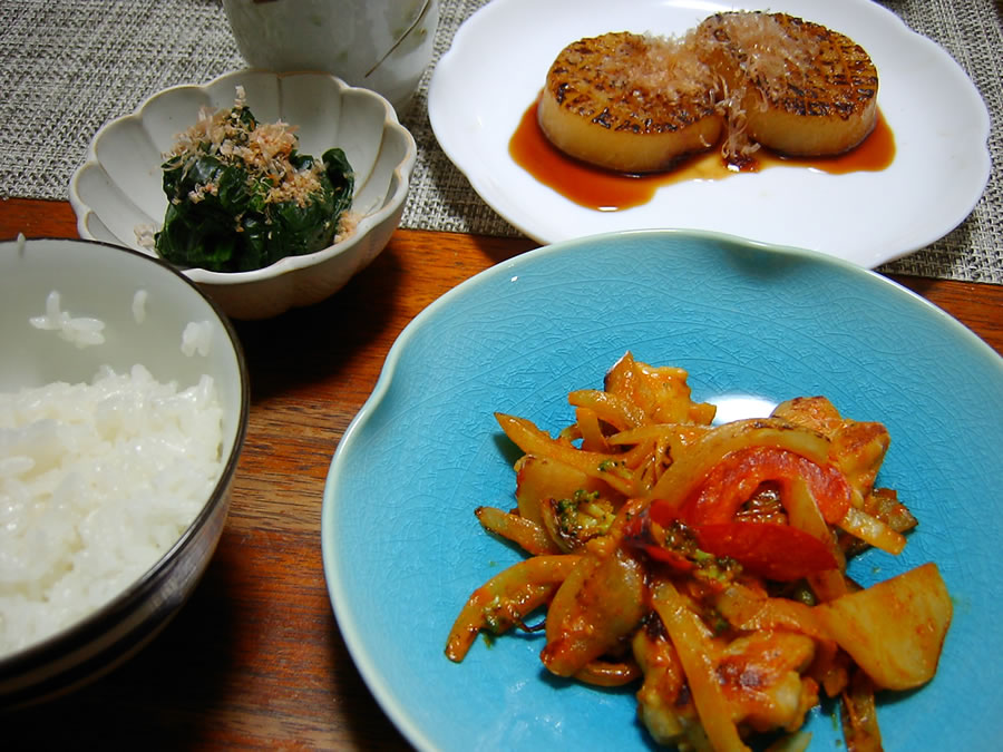 鶏肉と野菜のタンドリーソース炒め