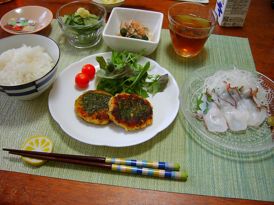 鶏のつくねの大葉焼き