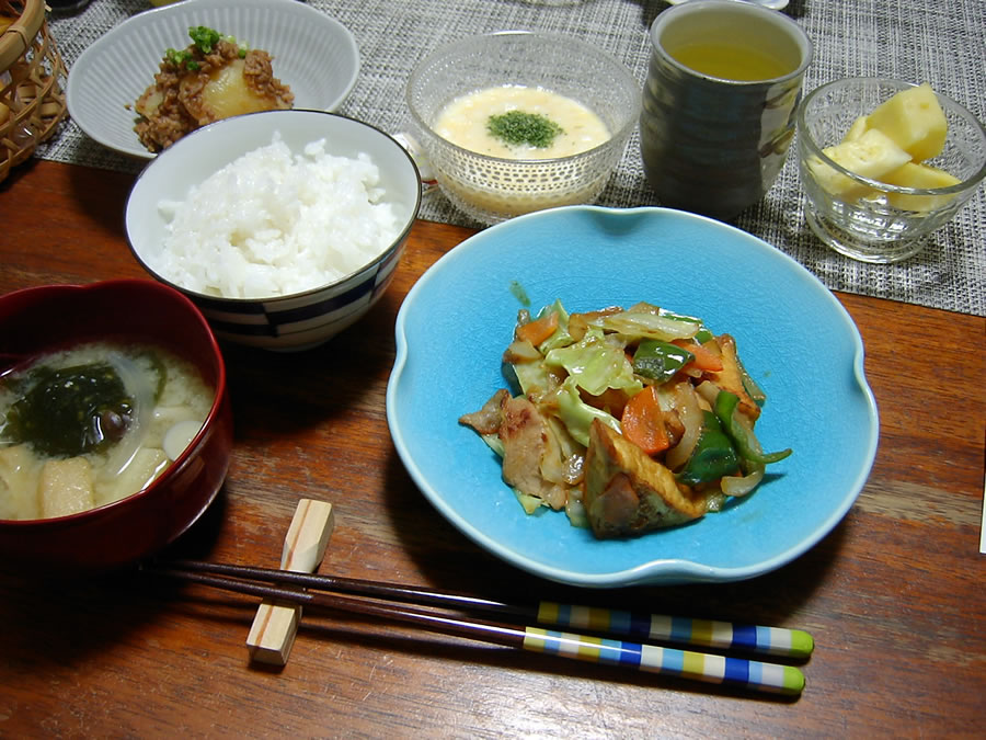 豚肉と厚あげのみそ炒め