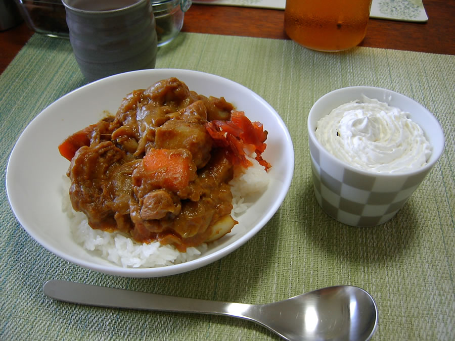 チキンカレーとコーヒーゼリー