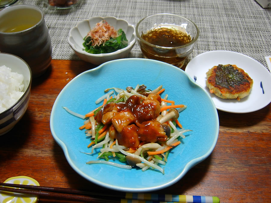 味噌だれチキンのせ野菜