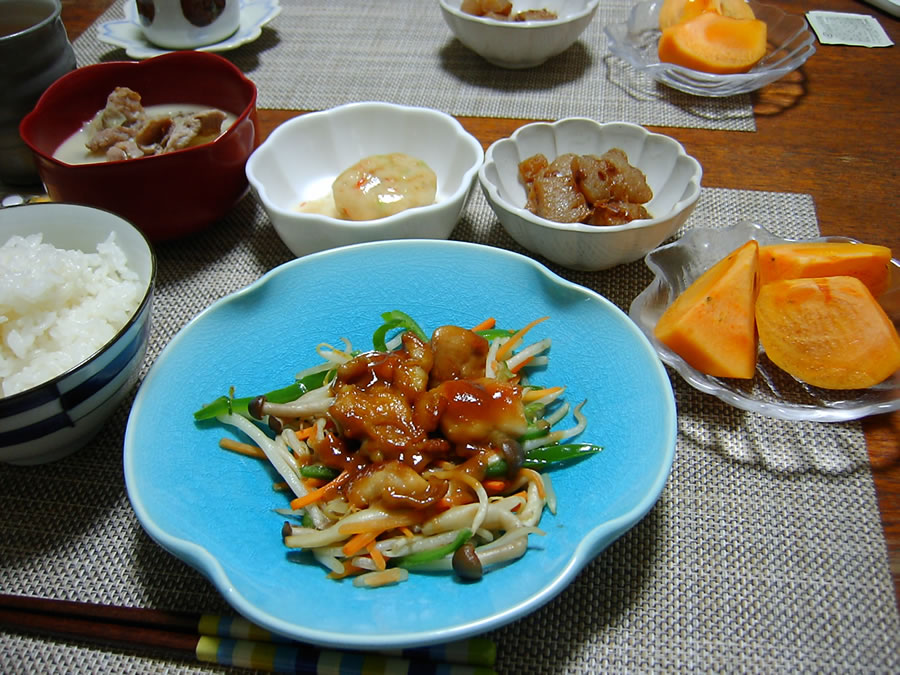 味噌だれチキンのせ野菜