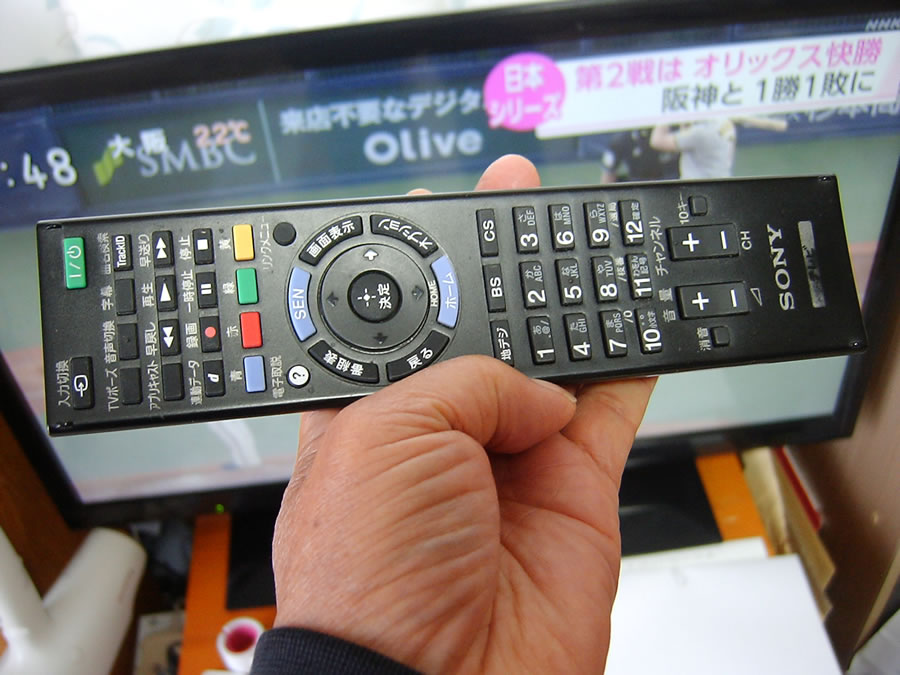 テレビのリモコンの電池交換