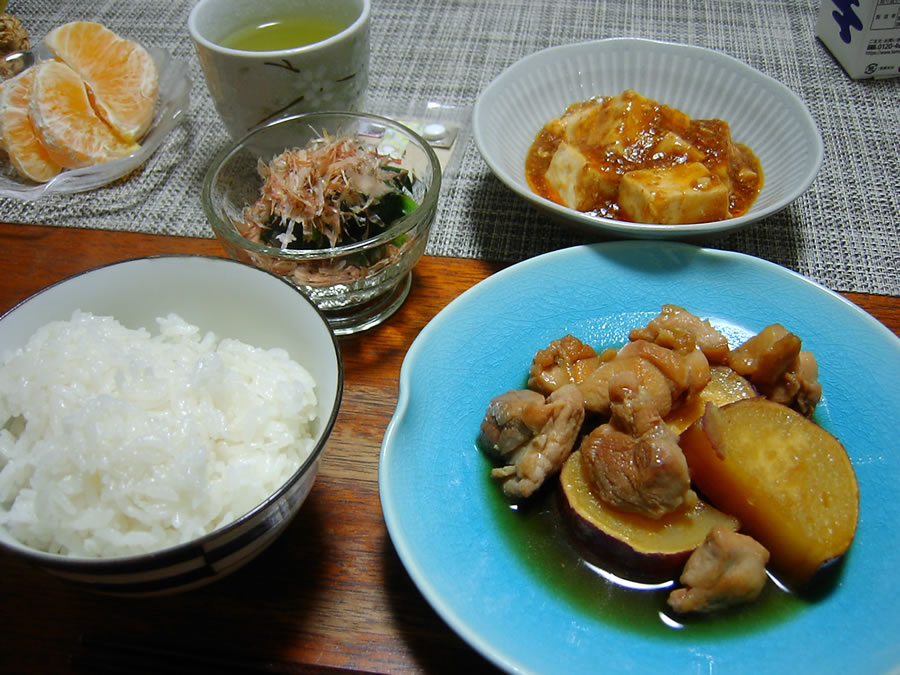 鶏肉とサツマイモの甘煮