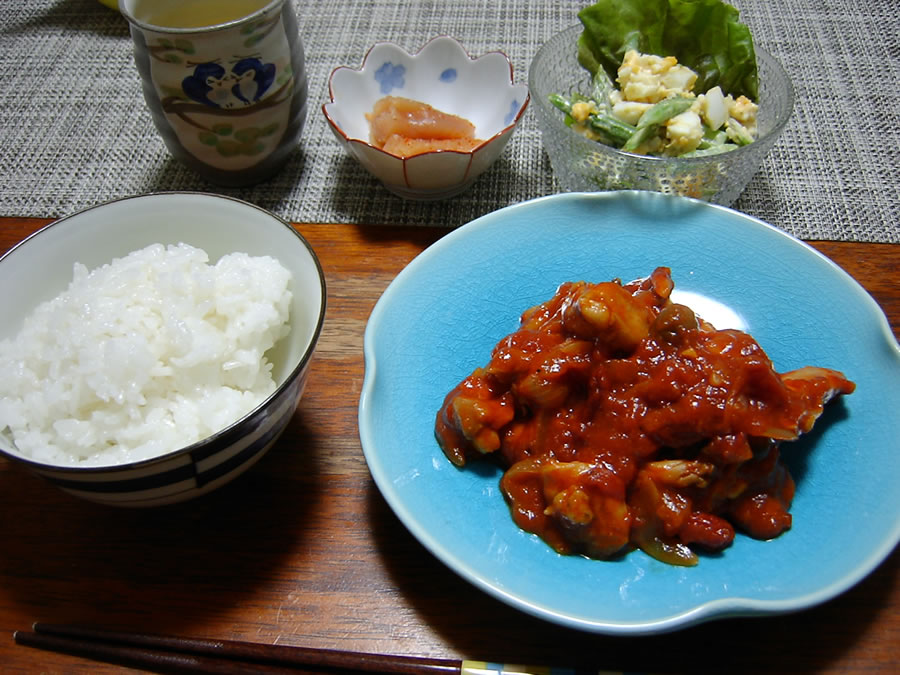 鶏肉のトマトソース炒め