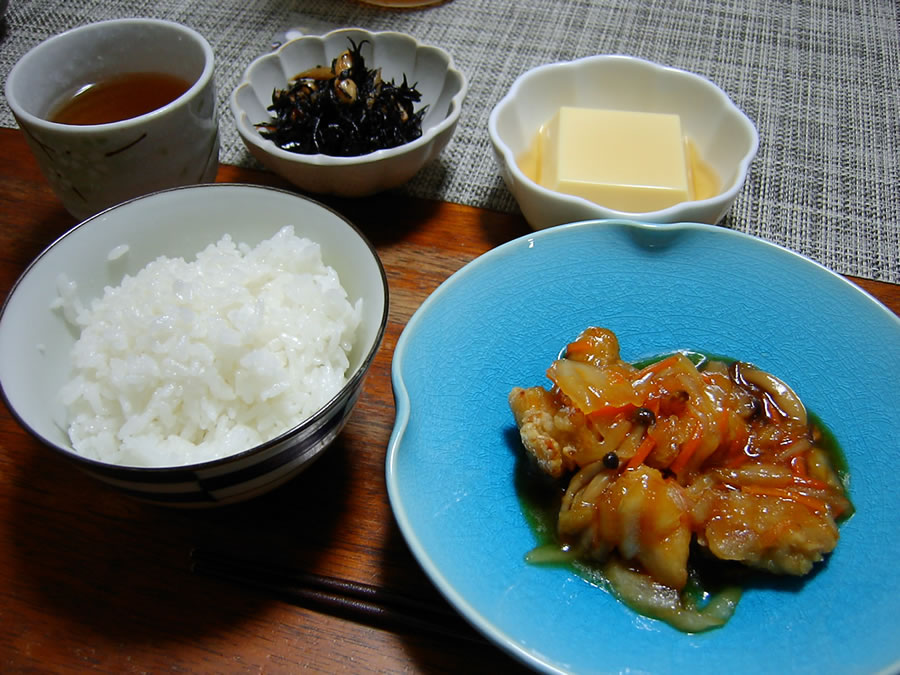 若鶏の甘酢あんかけ