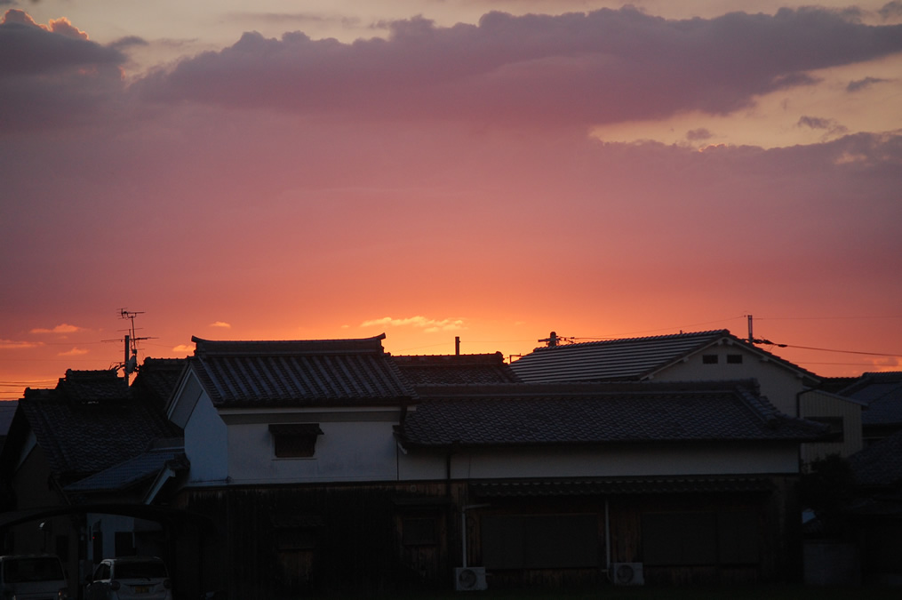 入道雲に夕焼け