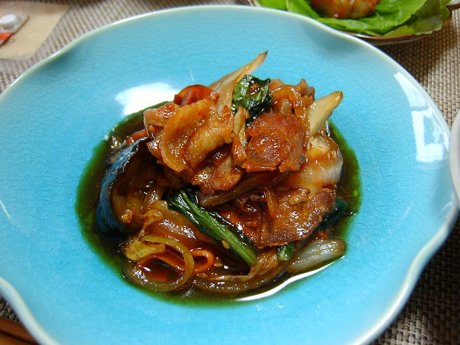 豚肉と野菜の麻婆炒め