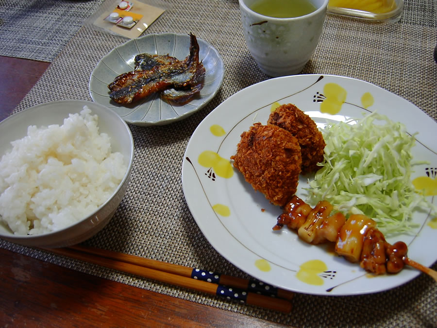 コロッケと焼き鳥