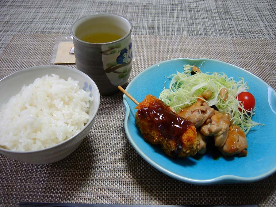 みそ串カツとチキン照り焼き