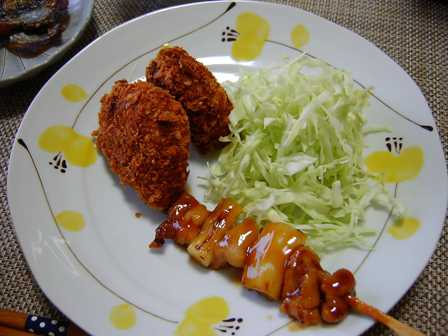 コロッケと焼き鳥