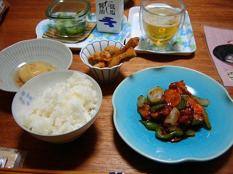 れんこんまんじゅうのかに湯葉あんかけと酢豚