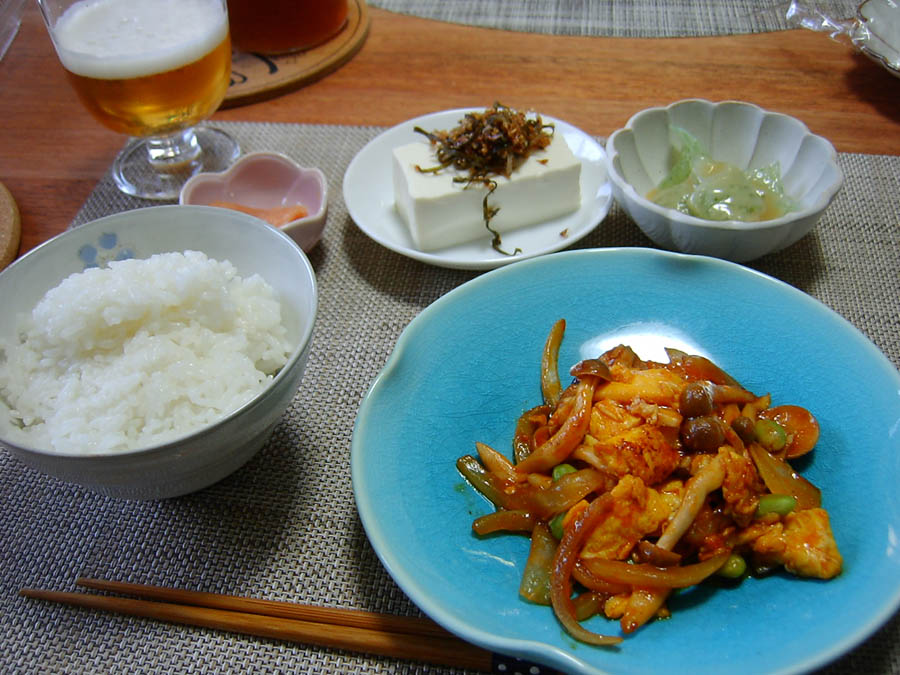 ふんわり卵と豚肉のケチャップバターソース炒め