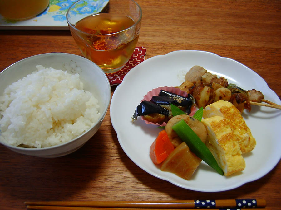 玉子焼きと焼き鳥