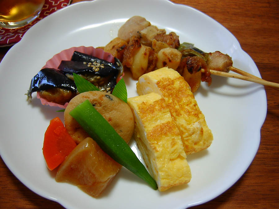 玉子焼きと焼き鳥