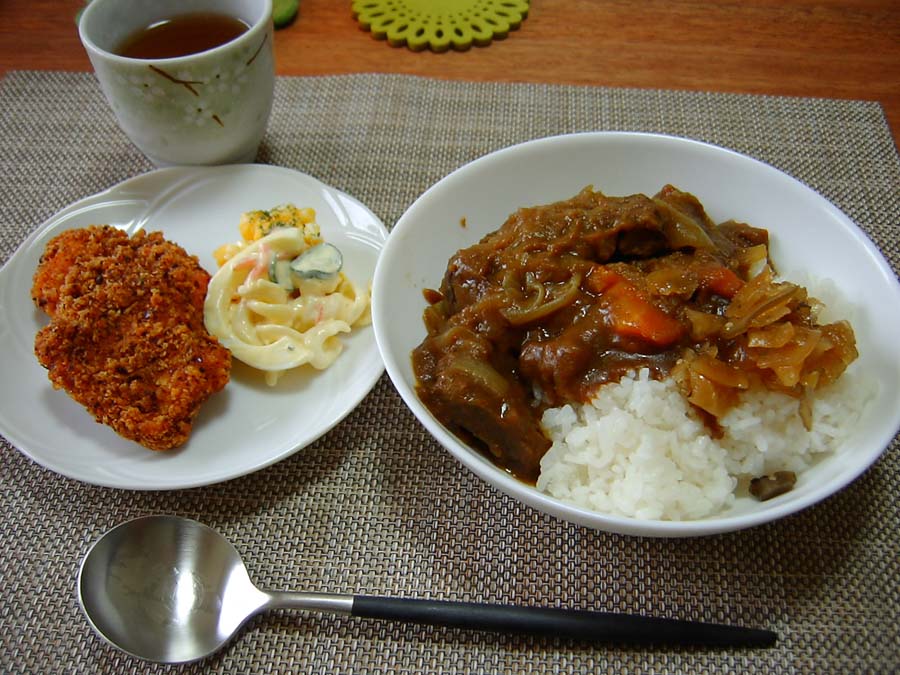 チキンカツとカレーライス