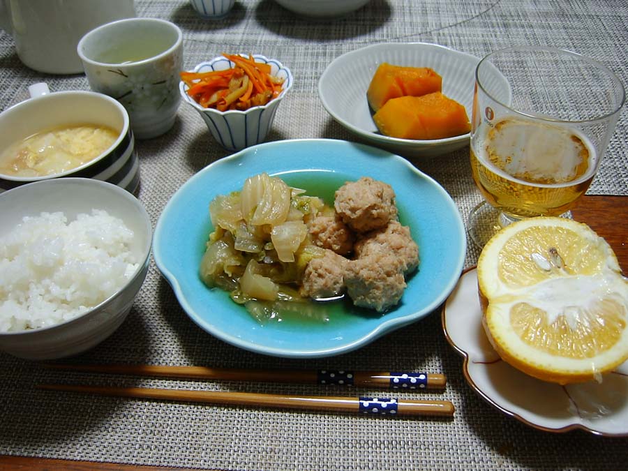 ふわ鶏つくねと白菜のほっこり煮