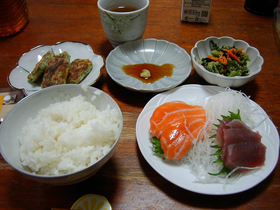 お造りと磯辺揚げ