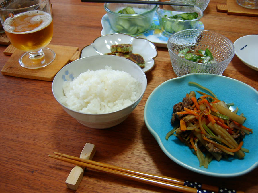 5種の野菜と牛肉のきんぴら